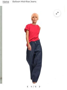 Women's Blue Wide-Leg Pants — Relaxed High-Rise Style